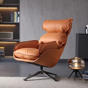 Comfortable Leisure Relaxing Wood Swivel Chair Living Room Furniture Modern Recliner Chair Single Seat Sofa Chair