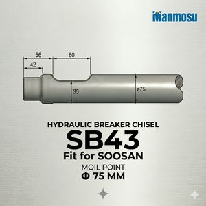 Manmosu Moil Point Chisel for Soosan Sb43 Rock Breaker