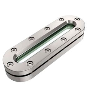 Obround Sight Glass with Borosilicate Glass for Chemical Containers, Custom Sizes