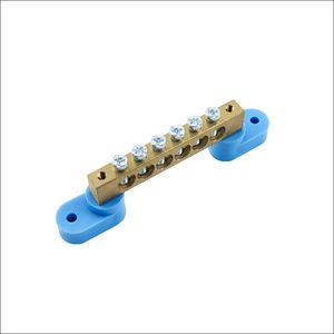 10-Way, Metal Brass Screw Copper Terminal Connector Block with Copper Tip