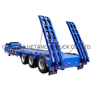 2/3/4 axles Lowbed semi trailer/ heavy truck trailer/ low bed trailer
