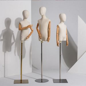 Window Display Wholesale Professional Fabric Dress Form Kids Half Body Mannequin
