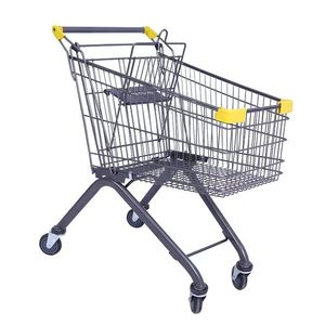 Factory Price Customized Grocery Supermarket Hand Metal Trolley Rolling Shopping Cart