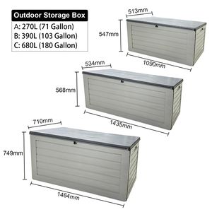 Vertak Durable Plastic Outdoor Cushion Storage Box for Garden, Outdoor Use