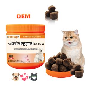 Pettisup Omega 3 Dog Pet Nutrition Supplement Private Label Pet Hair Support Soft Chews Reducing Shedding&Hair Loss