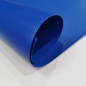 500 G/M² Waterproof Sun-Resistant PVC Knife-Coated Tarpaulins High Durable Tear Resistant Oilcloth Blue Grey Color in Roll Stock