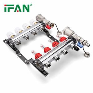 Ifan DN25X3/4'' Brass Manifold with Flow Meter 2-8 Ways Pex Pipe Manifold
