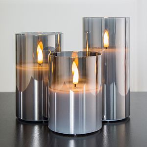 Set of 3 LED Candles with Remote Control – Flameless, Battery Operated