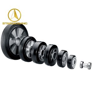 Stardrawing 100/130/150/200mm Black Elastic Rubber Caster Wheel Aluminum Rubber Wheel