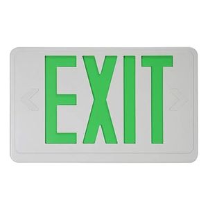 Emergency Lamp Illuminated Compact Indicator Letter Lighting Light Multifunctional Electric Hardwired Safe LED Exit Sign with Battery Backup (Single SideGreen)