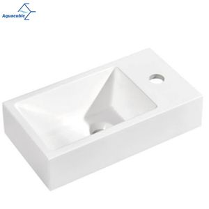 Aquacubic High Quality New Type Small Ceramic Wall Mount Sink Countertop Vanity Basin Bathroom Sink