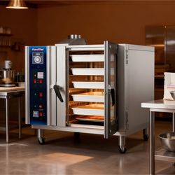 Restaurant Food Baking Equipment Rapid Baking Pizza Bread Stainless Steel 5-Pan Commercial Gas Convection Oven for Sale