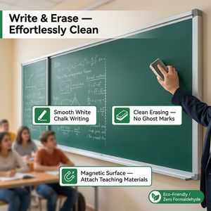 Powder Coated Wall Mounted Educational Classroom Black Board Chalk Blackboard Sliding Greenboard