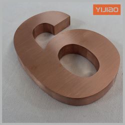 Metal Letters for House Number Door Number Mirror Finishing Brushed Finishing Vitage Brass Copper
