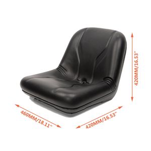 Universal Black High Back Vinyl Seat - Compatible with Lawn Mowers, Garden Tractors, UTV/ATV Ergonomic Design & All-Weather Durability