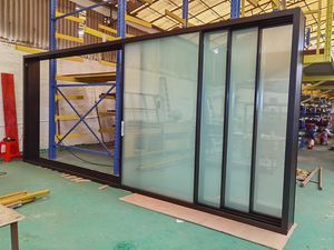 Aluminum Slimline Aluminium Double Glazed Sliding Patio Doors