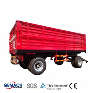 High Quality Agricultural 4 Wheels 3 Sides Farm Dump Tipping 5 Ton Trailer for Tractor for Sale
