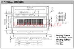 Ryp1602A 16X2 Standard Character LCD Modules