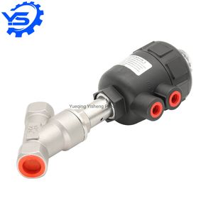 Y Type Stainless-Steel Pneumatic Angle Seat Valve Plastic Head Actuator Angle Piston Valve