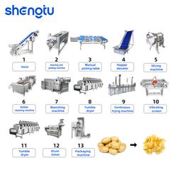 Potato Chips Processing Line Continuous French Fry Production Line Automatic Potato Slicer