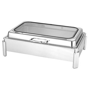 Commercial Stainless Steel Buffet Stove: High-Efficiency Heating and Insulation, Perfect Chafing Dish for Hotel Catering with Glass Lid