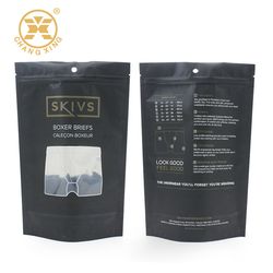 Custom Zipper Lock Frosted Clothing Packaging Bag Amazon Underware Zipper Bag for Clothing
