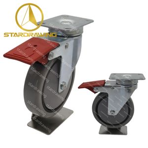 Stardrawing 5inch 125mm PU Caster Polyurethane Wheel Caster with Brake