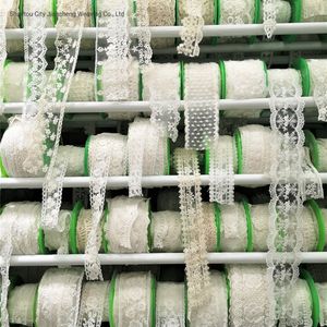 Factory Price Fancy Elastic Lace Polyester White Embroidered Lace 3D Flower Lace Embroidery Fabric for Wedding