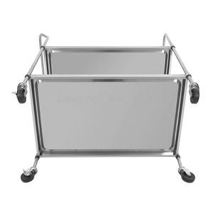 Adjustable Height Stainless Steel Utility Cart with 2 Shelves for Commercial Kitchens & Restaurants