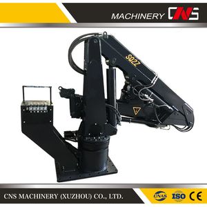 2 Ton Hydraulic Winch Flange Type Ship Crane Folded Boom Marine Deck Crane with Remote Controller