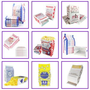 Popcorn Container Design Composite Laminated Reflective Film Fluoride-Free Microwave Popcorn Kraft Paper Bag Food Oil Proof Paper Packaging Bag