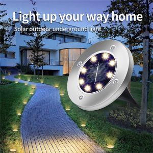Solar LED Lights Outdoor LED Solar Ground Lights Waterproof Light Solar Garden Lights Underground Sensing Landscape Lights