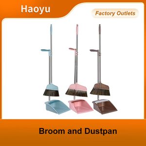 Factory Direct Upright Broom and Dustpan Set Lobby Long Handled Brush and Dustpan for Floor Cleaning