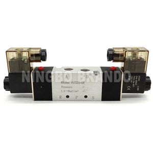 4V320-08 5/2 Way 5 Way 2 Position Pneumatic Directional Control Air Solenoid Valve 12VDC 24VDC 24VAC 110VAC 220VAC