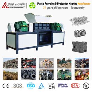 Hot Selling Waste Plastic Rubber Wood Metal Bottle Pallet Alloy Cardboard Frozen Meat Bones Glass Paper Books Double Shaft Shredder for Scrap Recycling Crushing