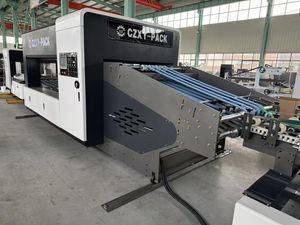 Automatic Corrugated Paper Box Folding and Gluing Machine with Touching Line