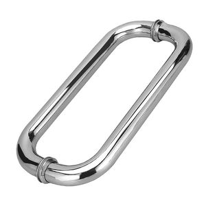 Manufacturer Customized 304 316 Stainless Steel Glass Door Handle Double Siding Bathroom Office Door Tubing Pull Long Handle
