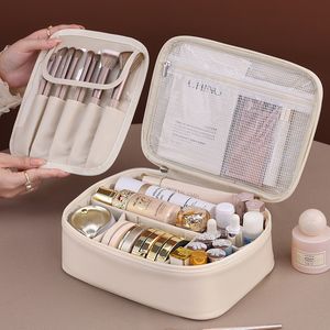 Customized Gift Box PU Leather Jewelry Box Custom Logo Leather Carrying Holder Zipper Portable Bag Storage Box Travel Case Jewelry Organizer
