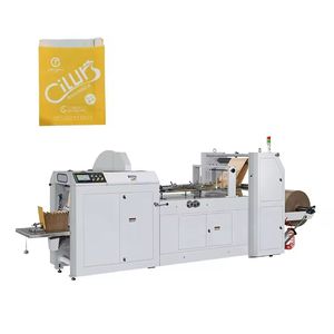 V Bottom Fully Automatic Paper Bag Making Machine with Flexo Printing Machine PLC Core Components