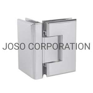 Brass Glass to Glass 90 Degree Door Hinge Mirror Finish Bathroom Hinge