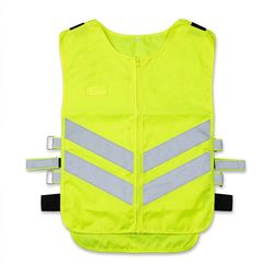 High Vis 300d Oxford Reflective Vest with Custom Logom Patch Adjustable Side Tabs