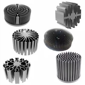 OEM Source Factory Aluminum Copper Tubular Sunflower Circular Pin Fin Heatsink Cold Anodized Extrusion Profile Heatsink