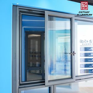 Black Aluminium Sash Window Vertical Casement Windows Double with Screen Aluminum Alloy Frame