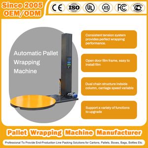 Horizontal Stretch Strapping Machine Online Packing Rotary Arm Roll Film Wrapper Strapping Packaging Inline/Online Automatic Pallet Wrapping Strapping Machine