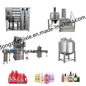 Dzjx Small Scale Semi Automatic Liquid Soap Mix Making Machinery Production Line