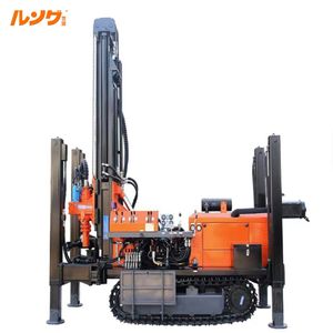 200m Crawler Borehole Water Well Drilling Rig with Diesel Screw Air Compressor