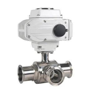 Sanitary Stainless Steel 3-Way Electric Actuator Clamp Ball Valve