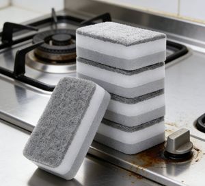 Heavy Duty Dishwashing Sponge, Grey Scouring Pad + High Elastic Sponge, Hotel & Canteen Cleaning Sponge, Factory Direct Supply