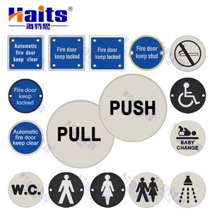 Self Adhesive Stainless Steel Round Metal Push Pull Door Sign Plate