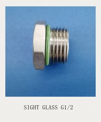 Steel Sight Glass G 1/2 -14 NPT with Reflector and FKM Seal